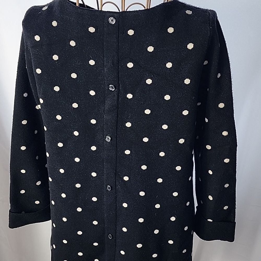 Soft Polka Dotted Sweater With Back Button Detail Size M